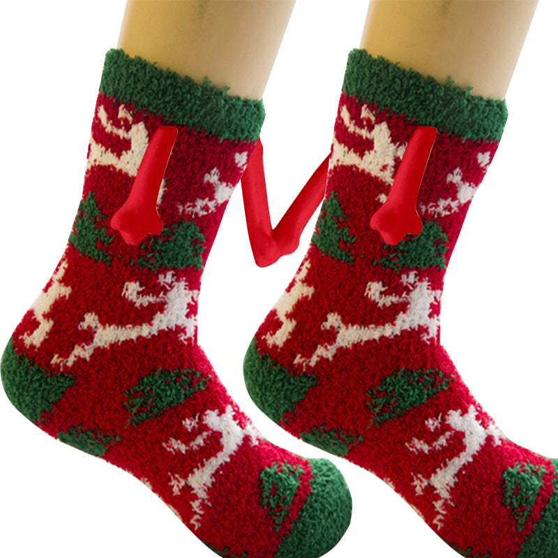 Weihnachts-3D-Magnetsocken für Paare