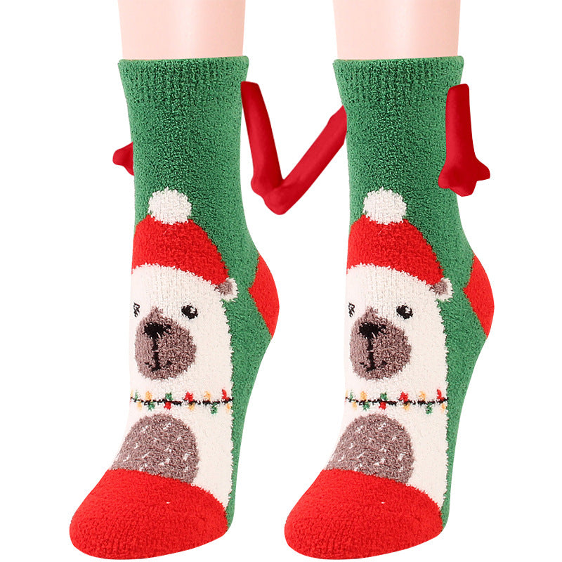 Weihnachts-3D-Magnetsocken für Paare