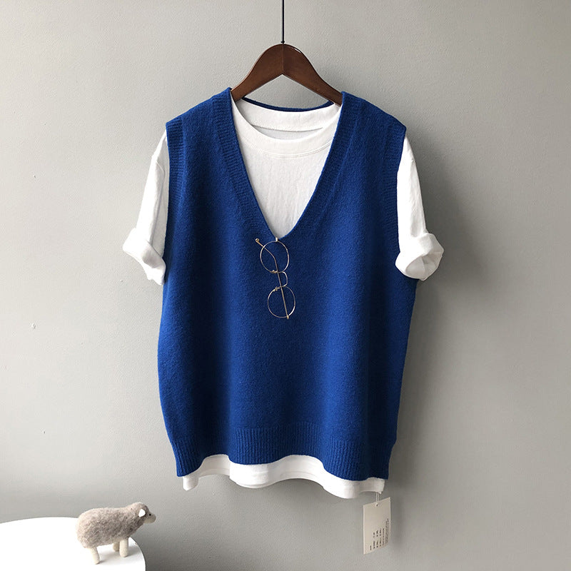 Casual Plain Knitted Sweater Vest