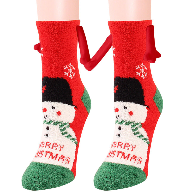 Weihnachts-3D-Magnetsocken für Paare