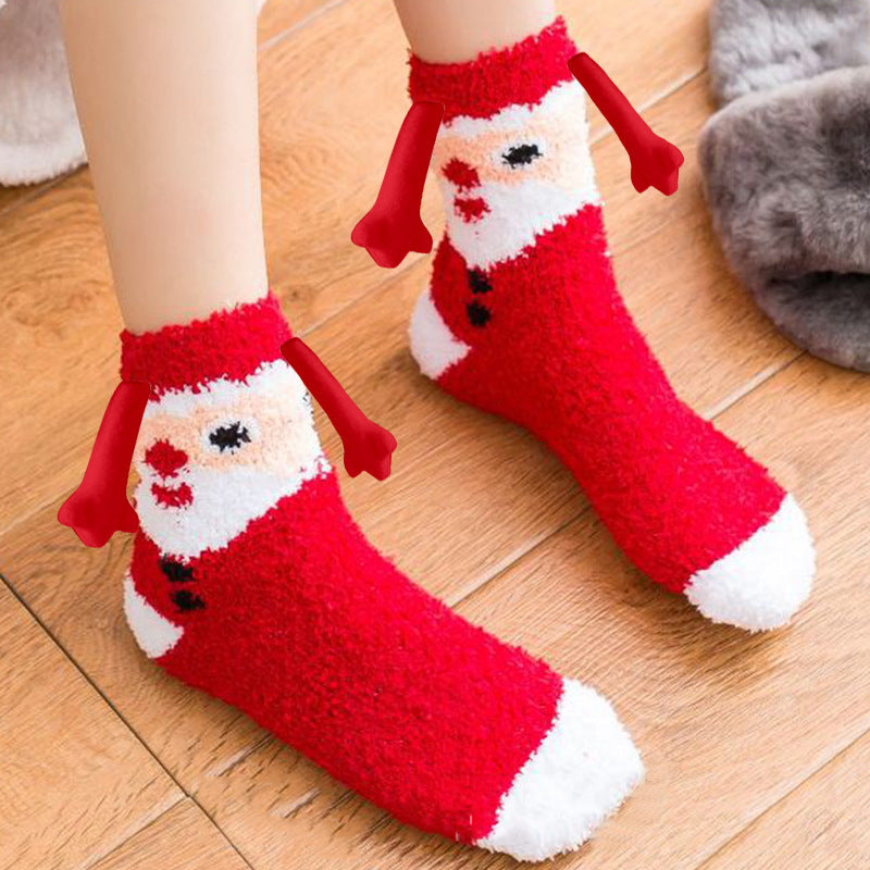 Weihnachts-3D-Magnetsocken für Paare