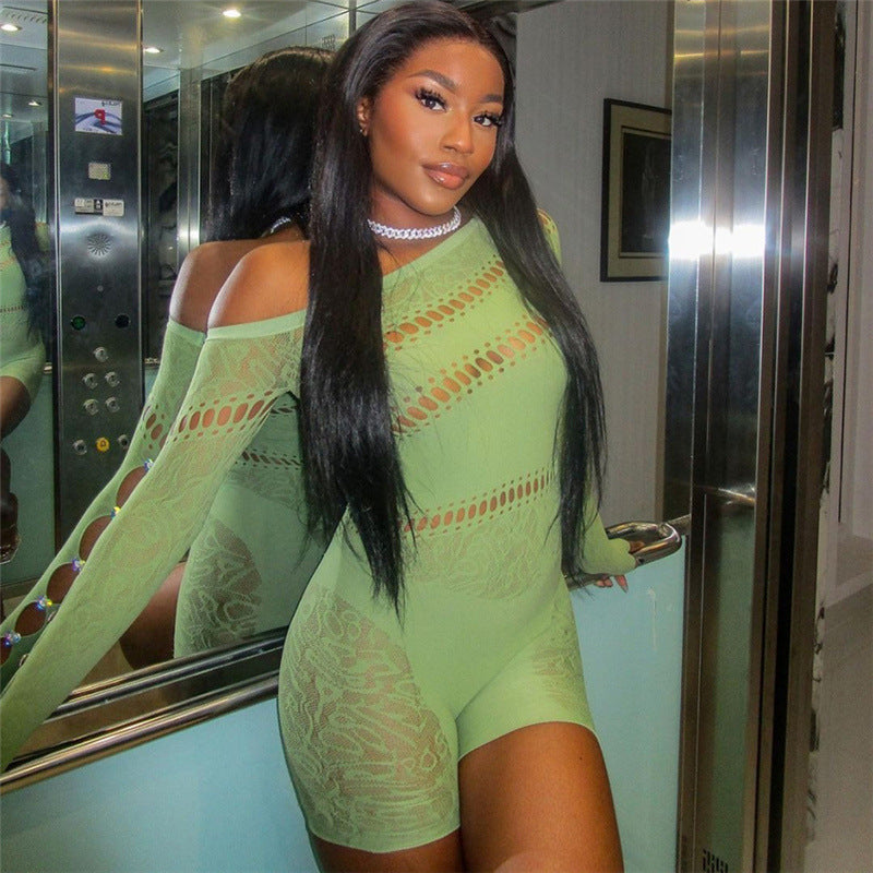 Elegant Cutout Knit Summer Romper