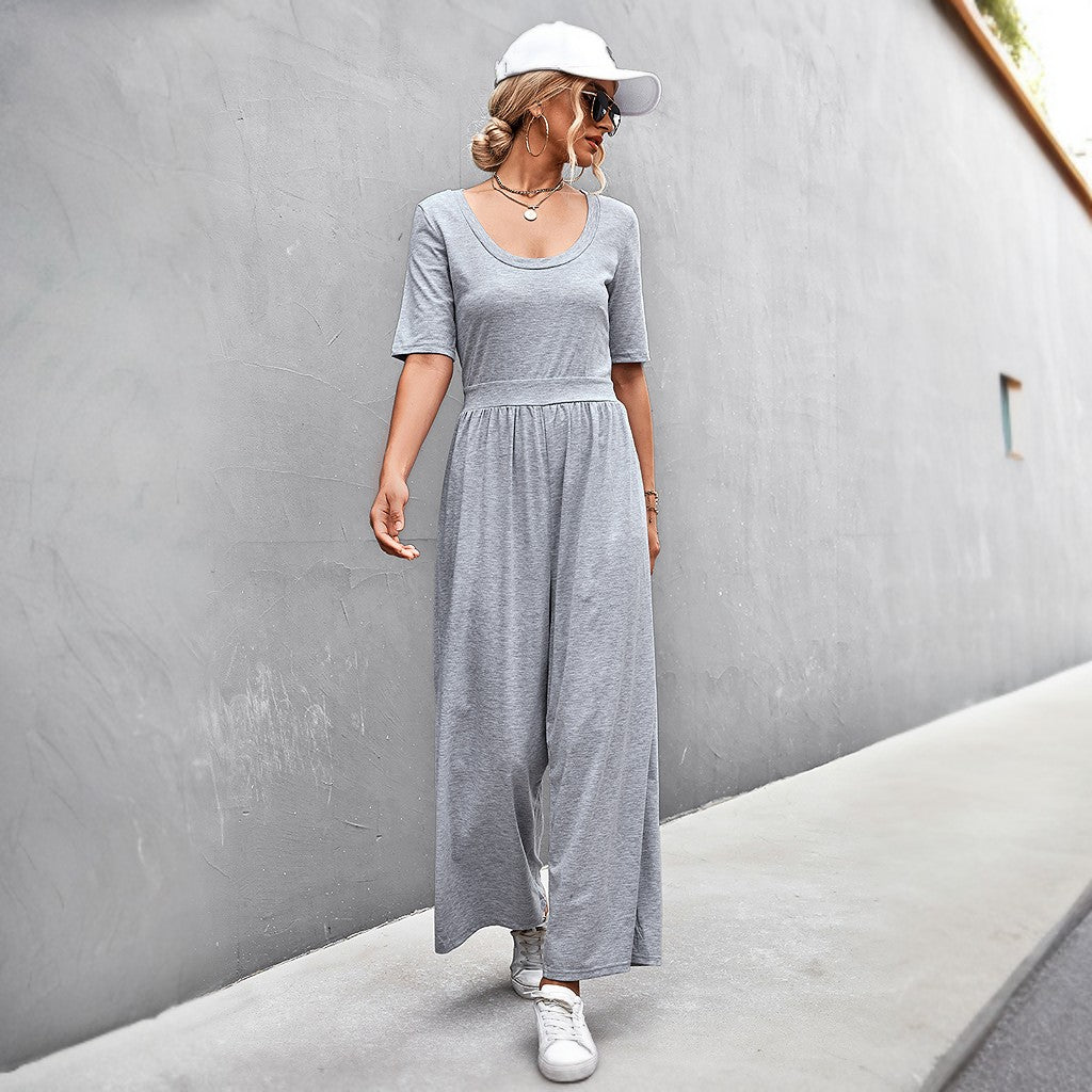 Breezy Short Sleeve Jumpsuit For Spring And Summer