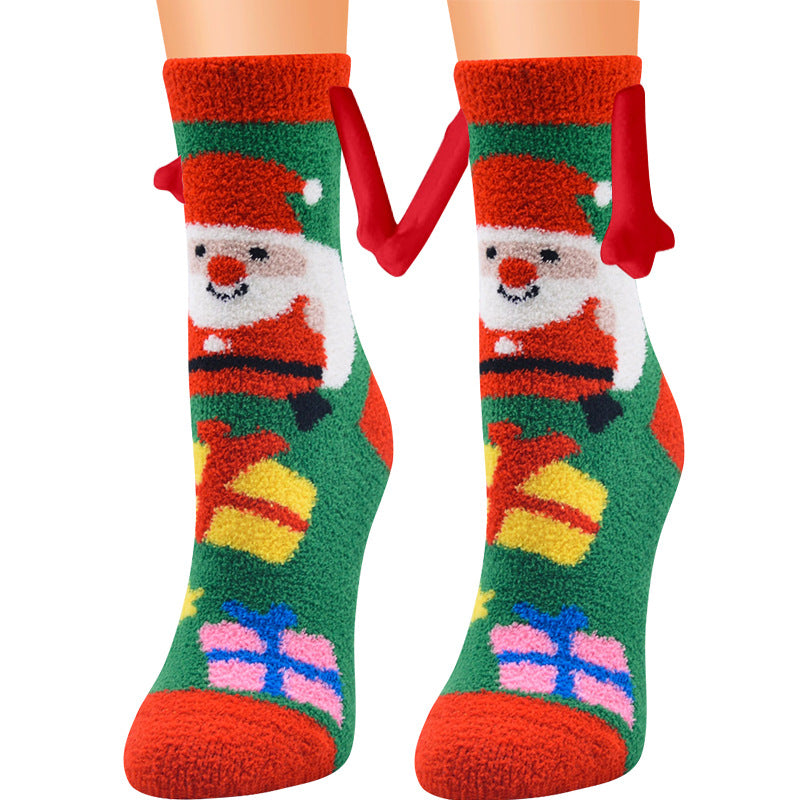 Weihnachts-3D-Magnetsocken für Paare