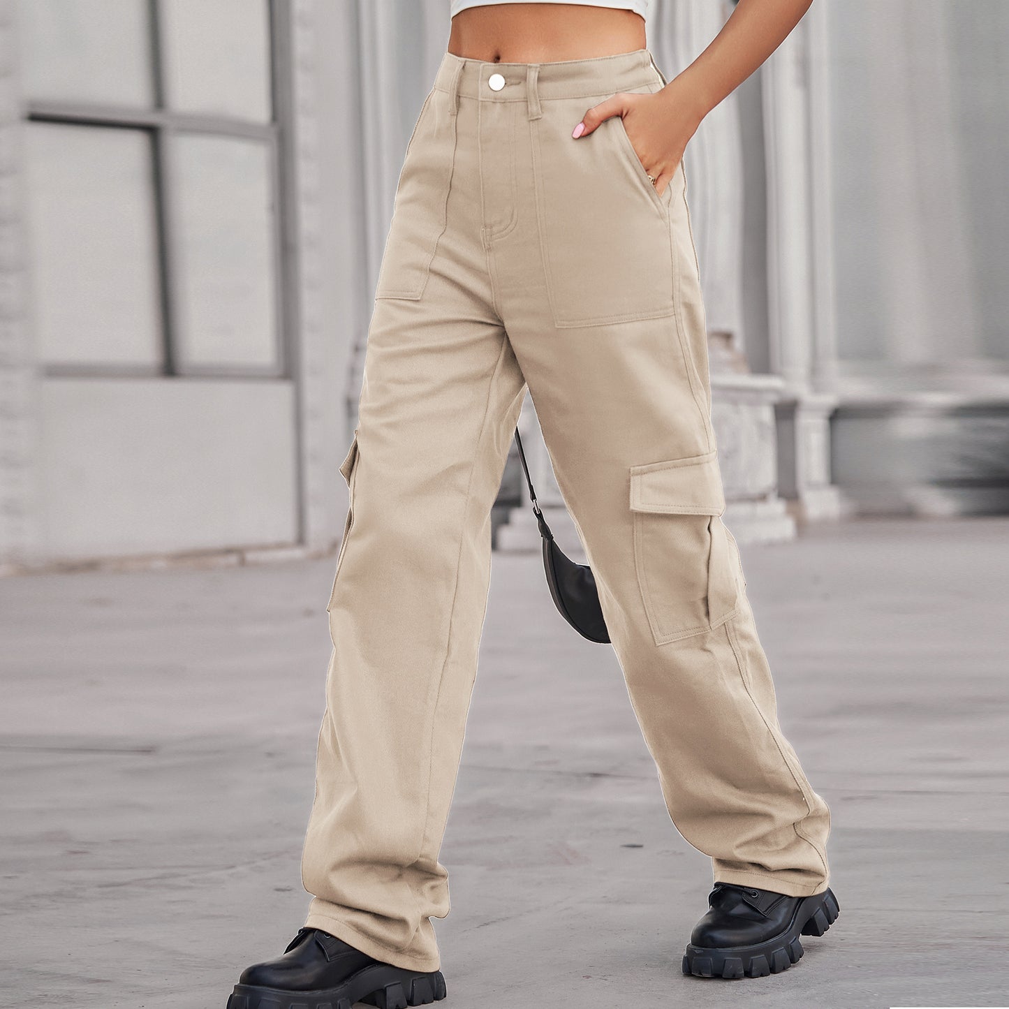 Casual Semi Elastic Denim Pants