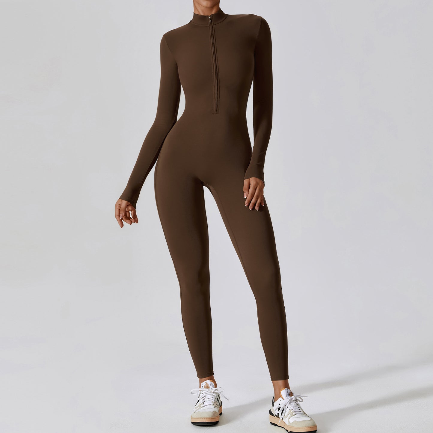 Zipper Long Sleeve Yoga Jumpsuit