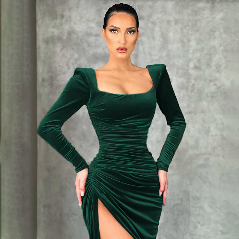 Square Fold High Tuxedo Effortless Dress