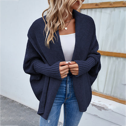 Casual Plain Knit Sweater Cardigan