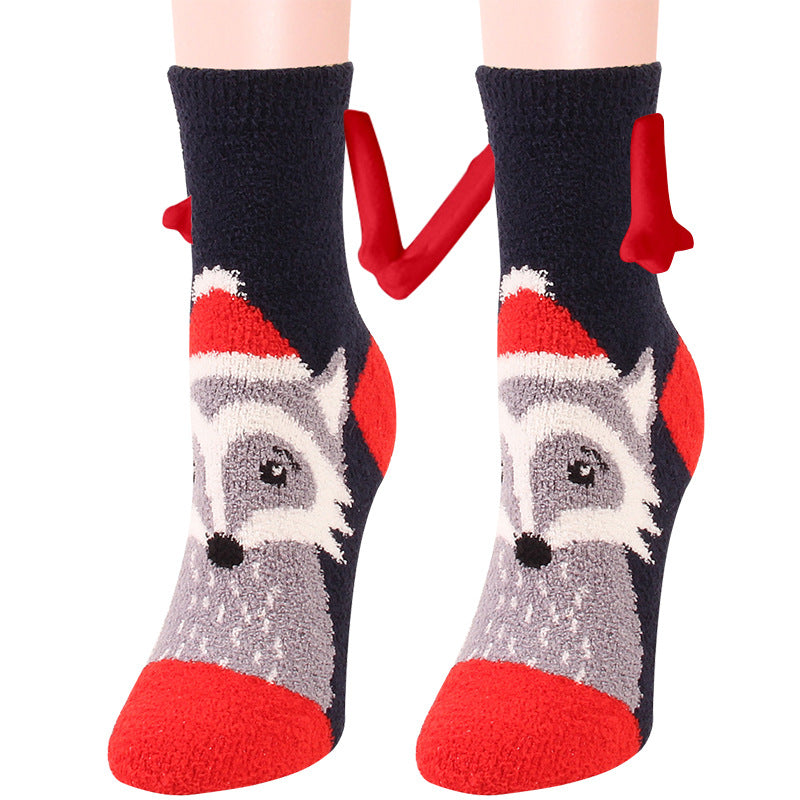 Weihnachts-3D-Magnetsocken für Paare