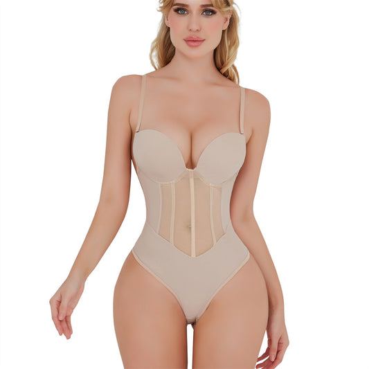 Atmungsaktive Mesh-Sling-Shapewear-Teddies-Bodysuit