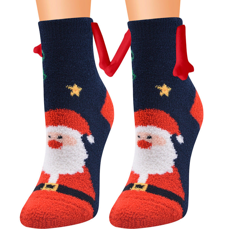 Weihnachts-3D-Magnetsocken für Paare