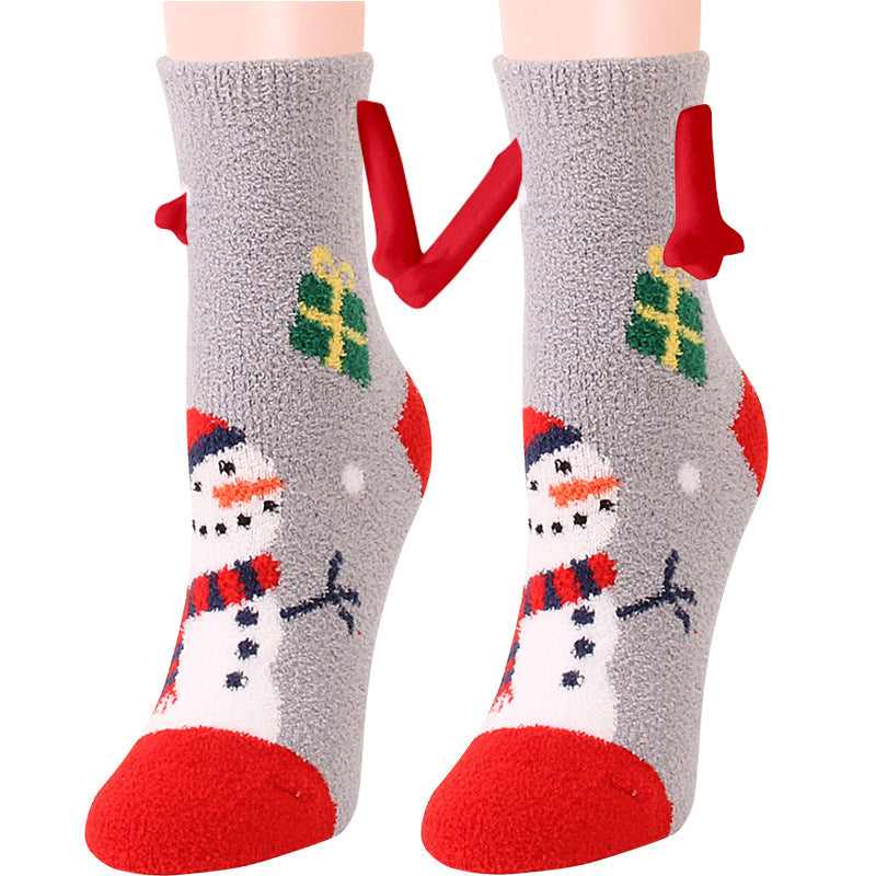 Weihnachts-3D-Magnetsocken für Paare