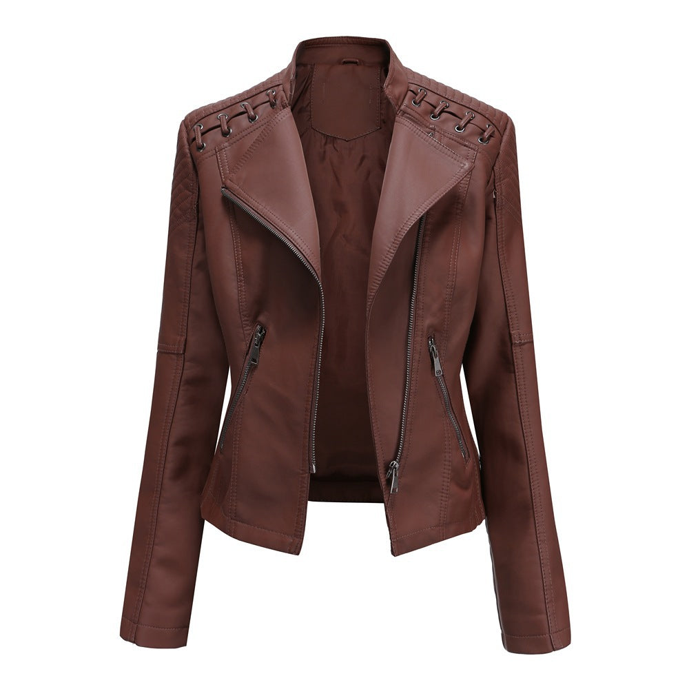 Stylische kurze Lederjacke