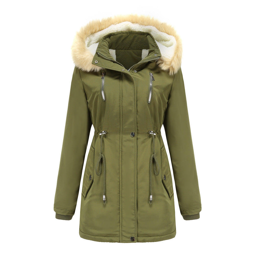 Removable Hat Fleece Padded Coat Parkas