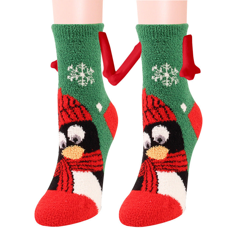 Weihnachts-3D-Magnetsocken für Paare