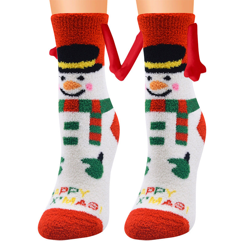 Weihnachts-3D-Magnetsocken für Paare