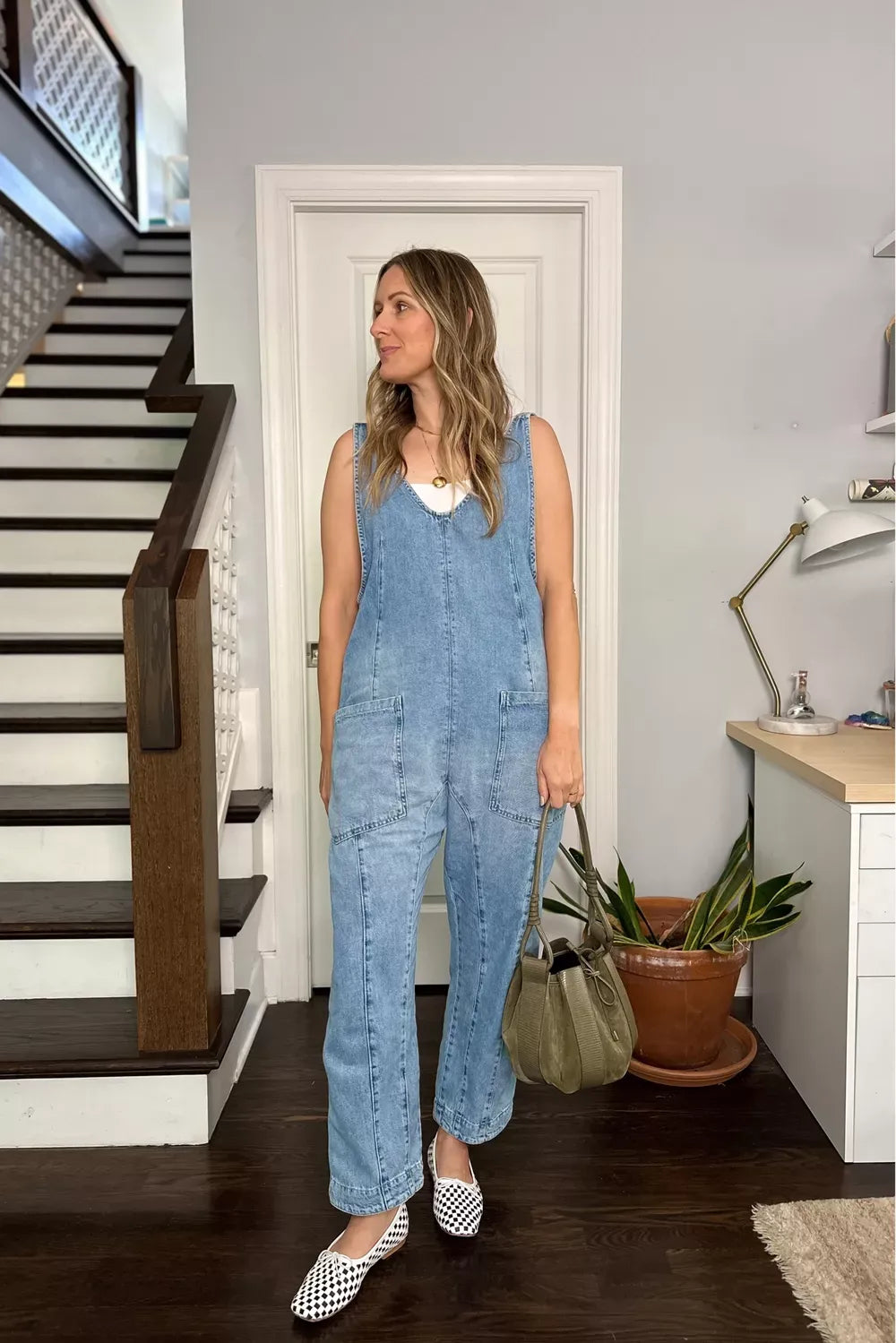 Stylish Denim Jumpsuit With Pockets