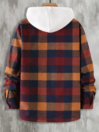 Plaid Print Flap Pocket Shirt