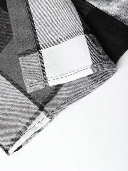 Plaid Print Flap Pocket Shirt