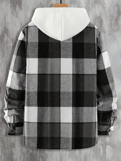 Plaid Print Flap Pocket Shirt