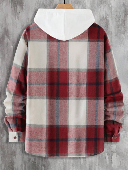 Plaid Print Flap Pocket Shirt