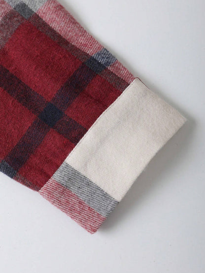 Plaid Print Flap Pocket Shirt
