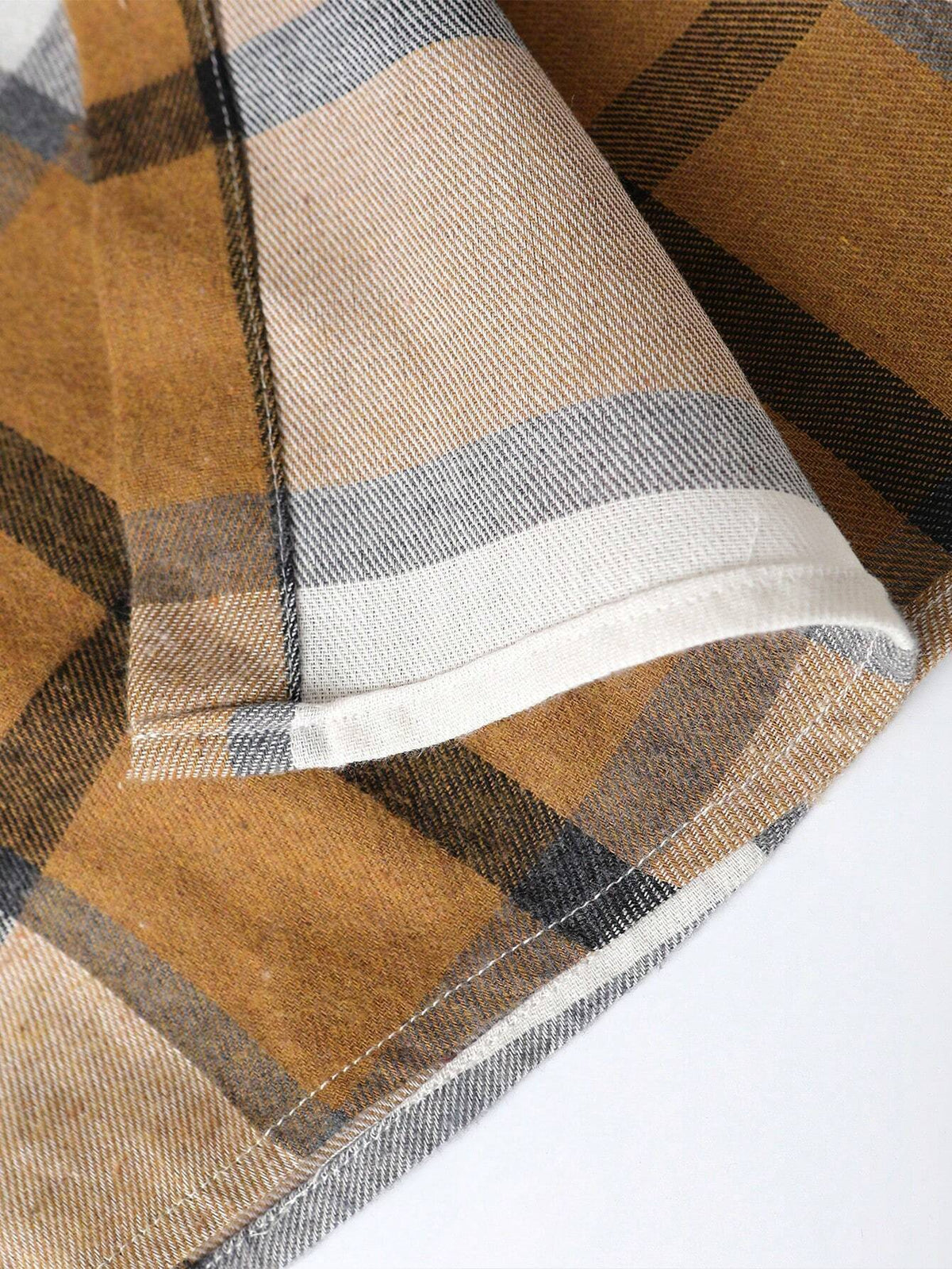 Plaid Print Flap Pocket Shirt