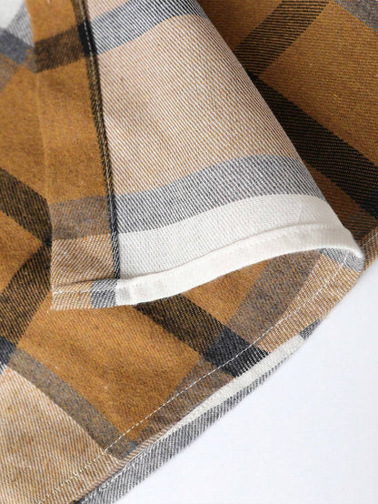 Plaid Print Flap Pocket Shirt