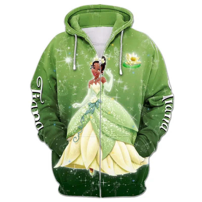 Princes Tiana Themed Zip Up Hoodie