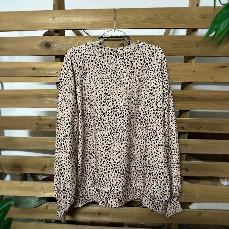 Pullover Leopard Printed Loose Sweatshirt