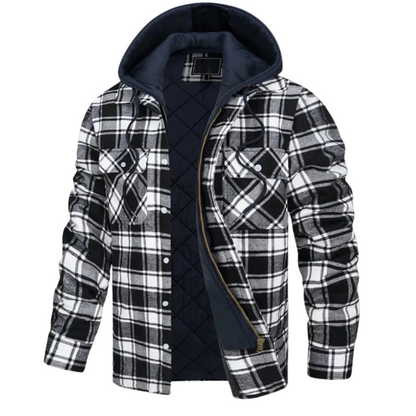 Quilted Hooded Flannel Jacket