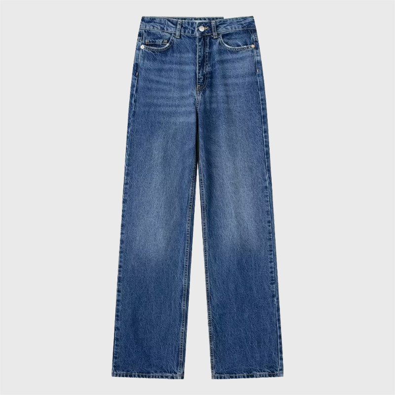 Relaxed Elasticity Straight Denim Jeans