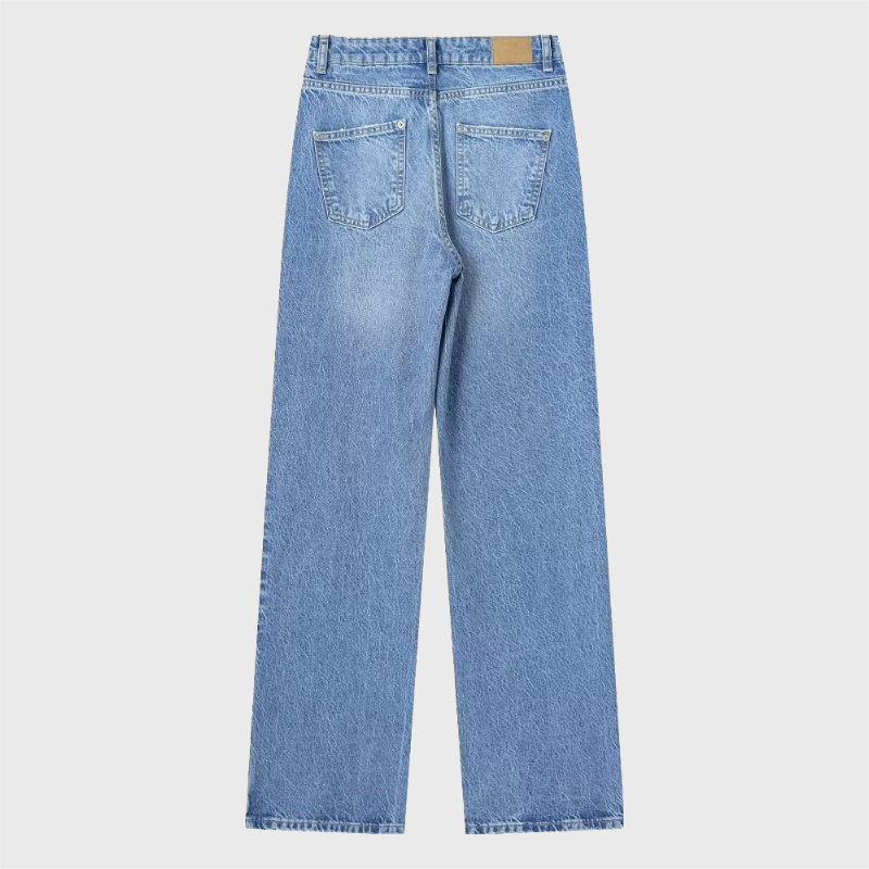 Relaxed Elasticity Straight Denim Jeans