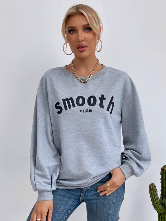 SMOOTH MY PLAN bedrucktes Langarm-Sweatshirt