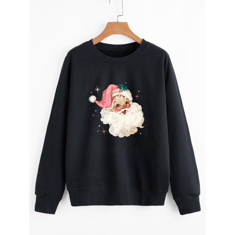 Santa Claus Printed Soft Long Sleeve Sweater