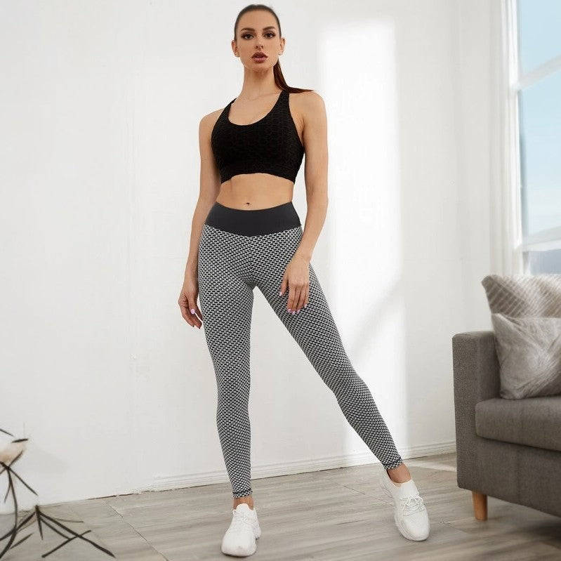 Nahtlose, karierte, atmungsaktive Active-Fit-Leggings