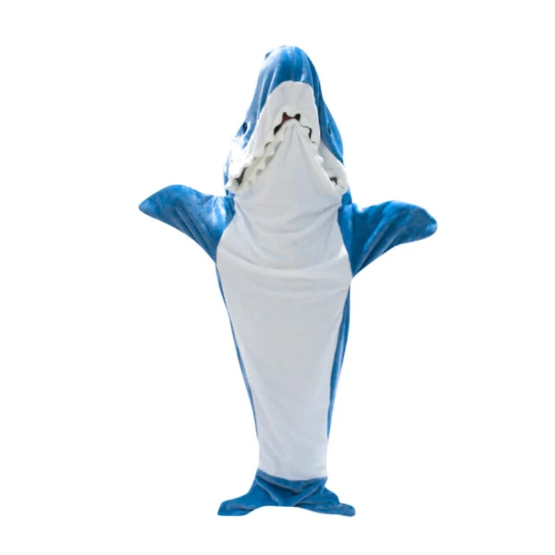 Ultra Soft Home Flannel Shark Hooded Blanket