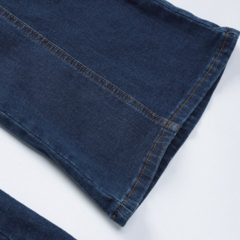 Combinaison en denim rétro coupe slim dos nu