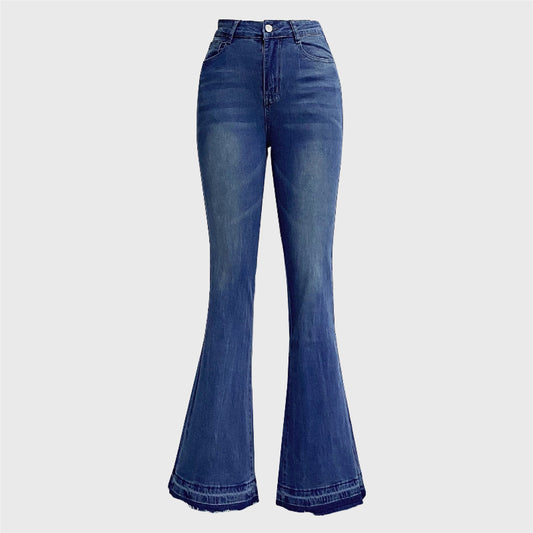 Slim-Fit-Jeans aus ausgestelltem Denim