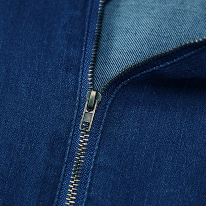 Slim Fit Sleeveless Retro Denim Jumpsuit