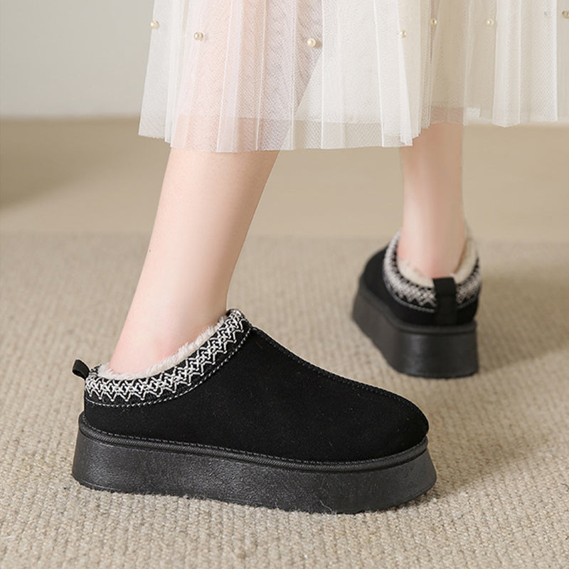 Fleece Lined Plush Thick Bottom Flat Shoe