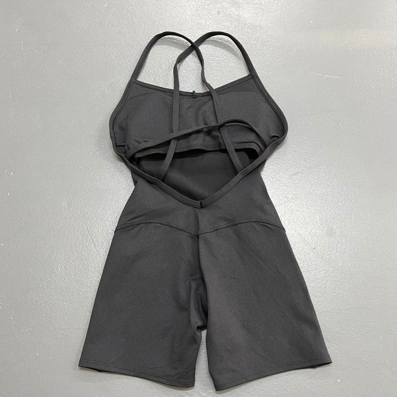 Sporty Strap Cutout Rompers