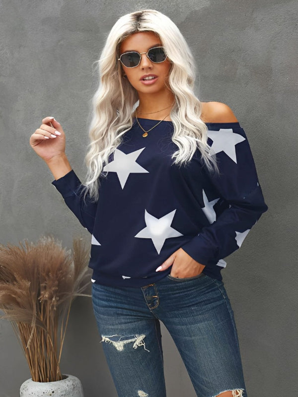 Star Printed Long Sleeve Sweatshirt