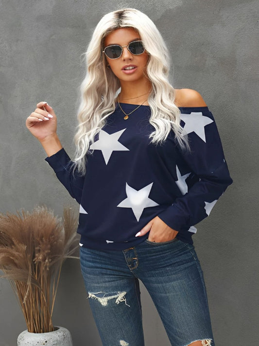 Langarm-Sweatshirt mit Stern-Print