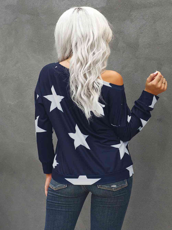 Star Printed Long Sleeve Sweatshirt