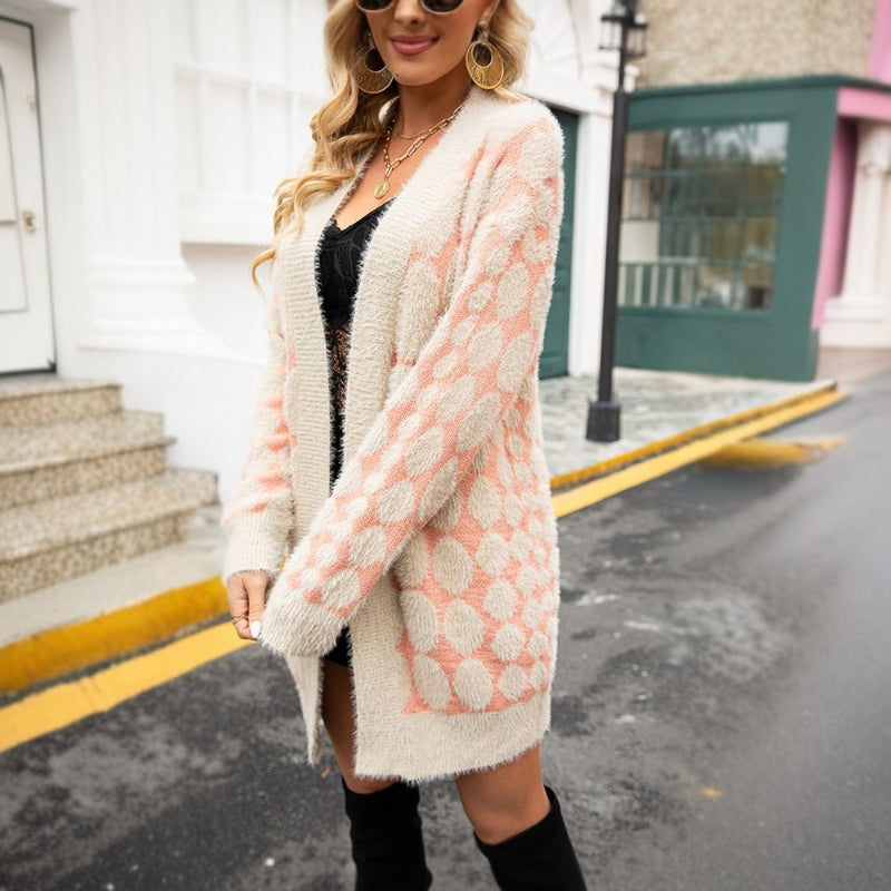 Stylish Oversized Fur Knit Sweater Cardigan