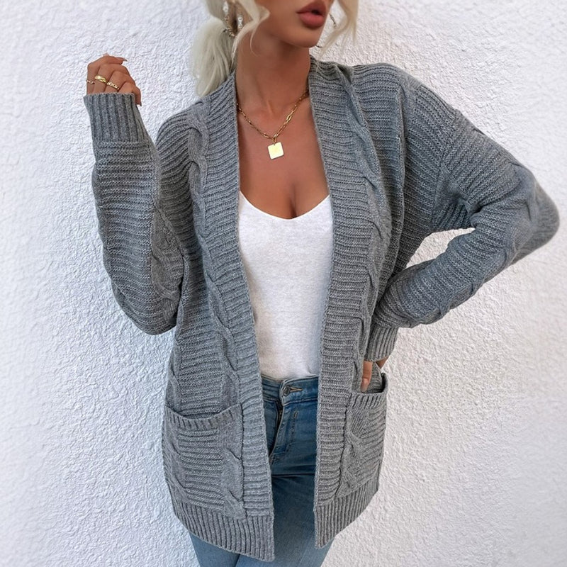 Stylish Pocket Knit Cardigan