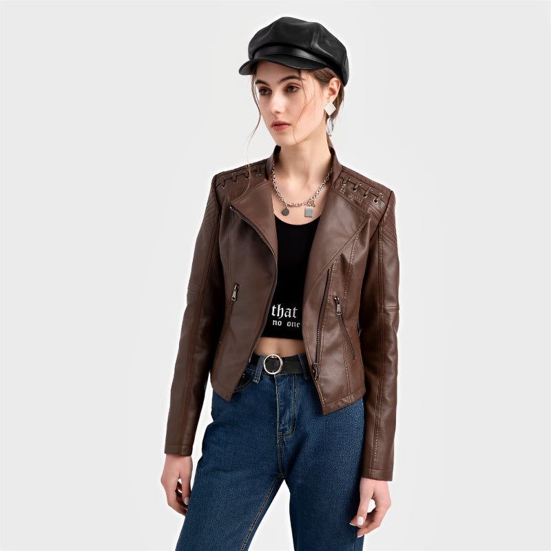 Stylish Short Leather Jacket