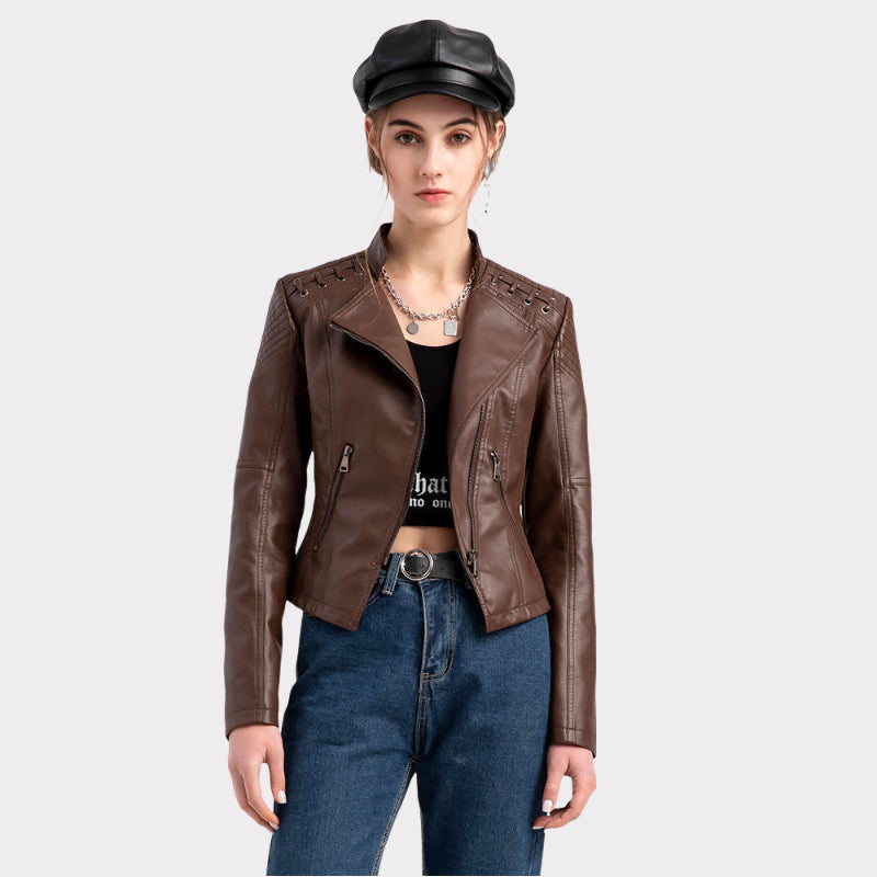 Stylish Short Leather Jacket