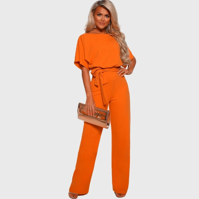 Summer Lace Up Short Sleeve Jumpsuit